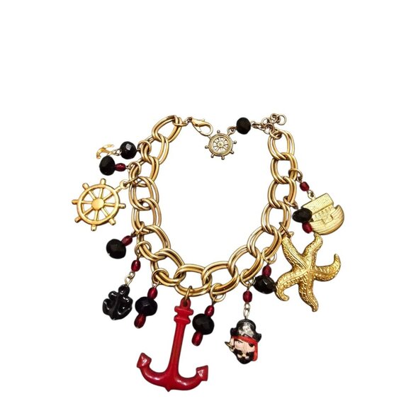 Vintage Nautical/Pirate Charm Bracelet (A8729) - Picture 1 of 5